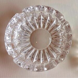 Vintage Crystal Clear Glass Ashtray / Candy Bowl